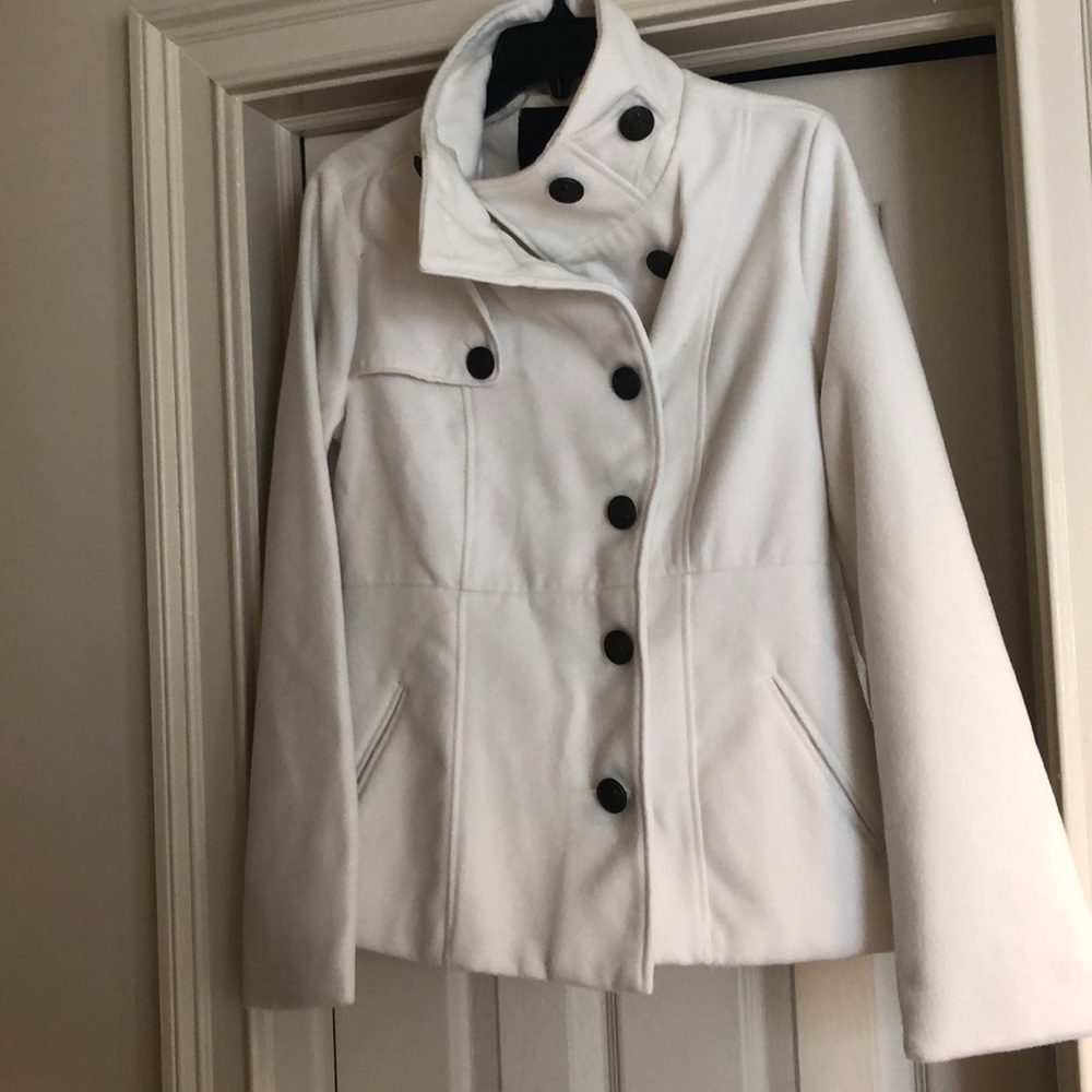 Jack by BB Dakota White fleece Moto jacket